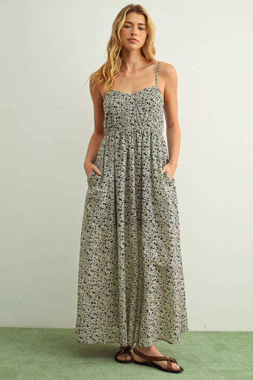 Blumen Print Maxi Kleid