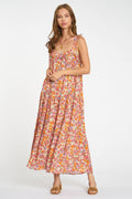 Robin Dress in Peach Blumen von dRA