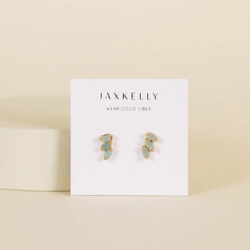 Amazonite Offset Trio Stack Ohrringe