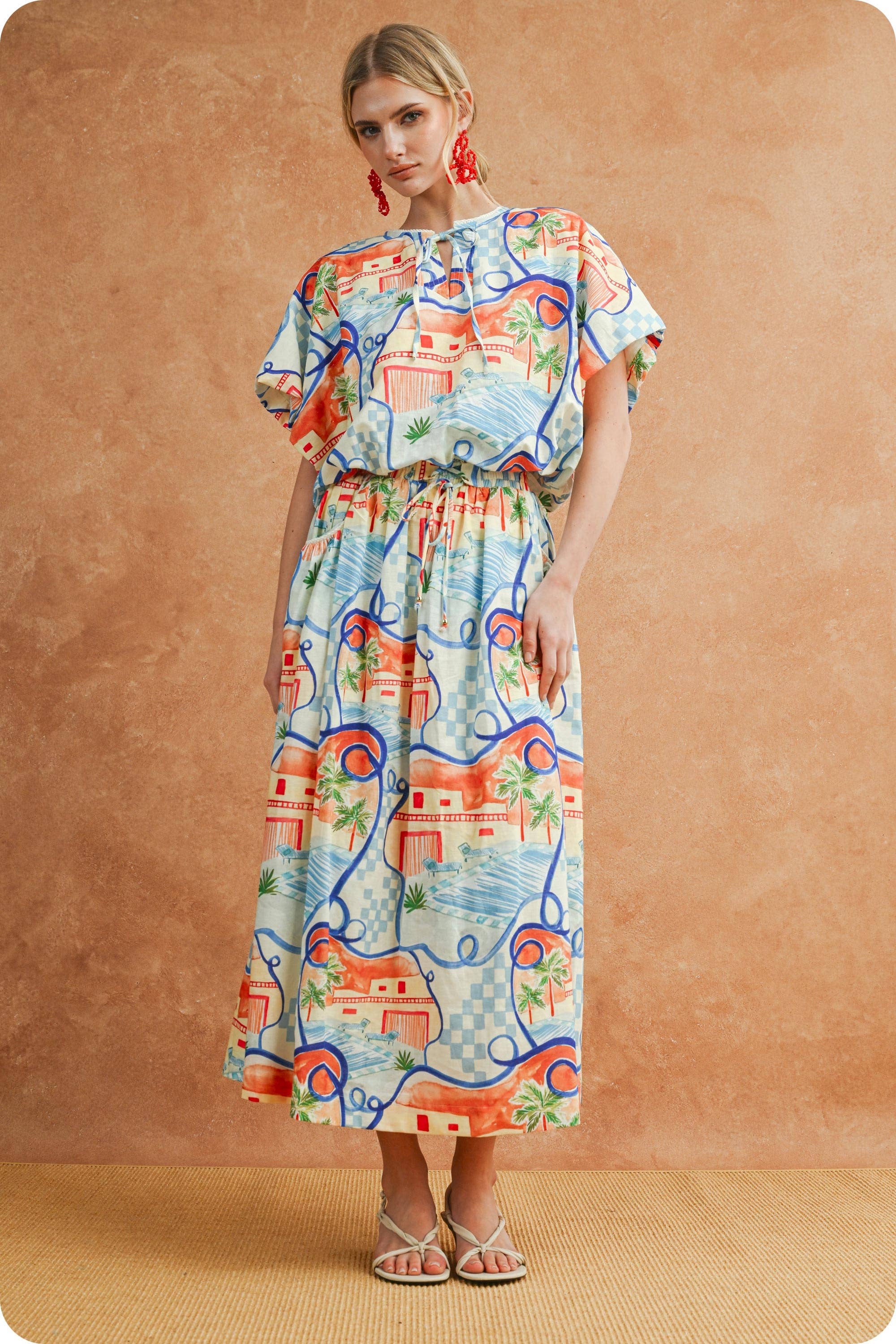 Riviera Dream Bubble Midi Rock von Strut & Bolt