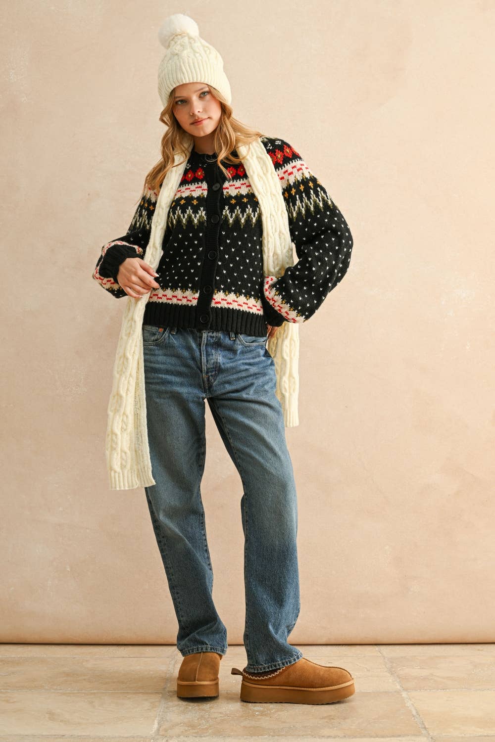 Mehrfarbiger Pullover Cardigan