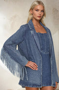Fringed Denim Blazer