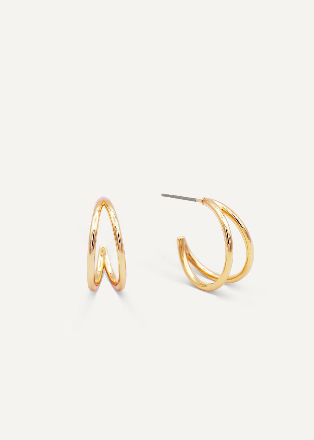 Illusion Double Hoop Gold Ohrringe von JaxKelly