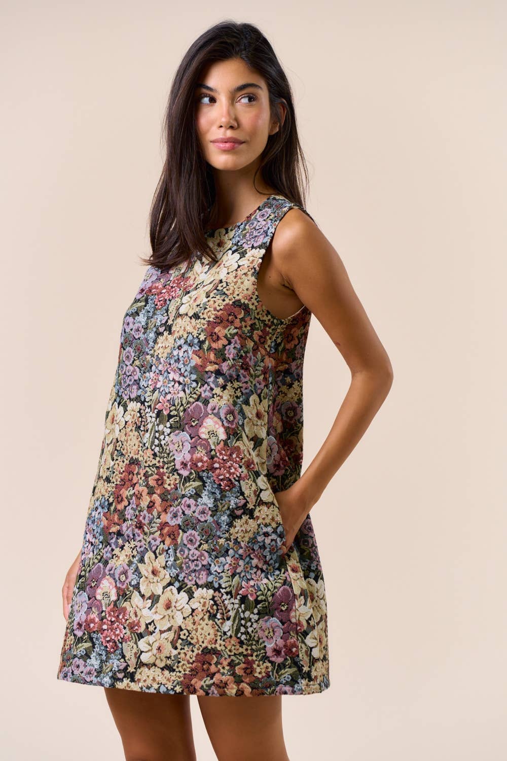 Ärmelloses Blumenkleid