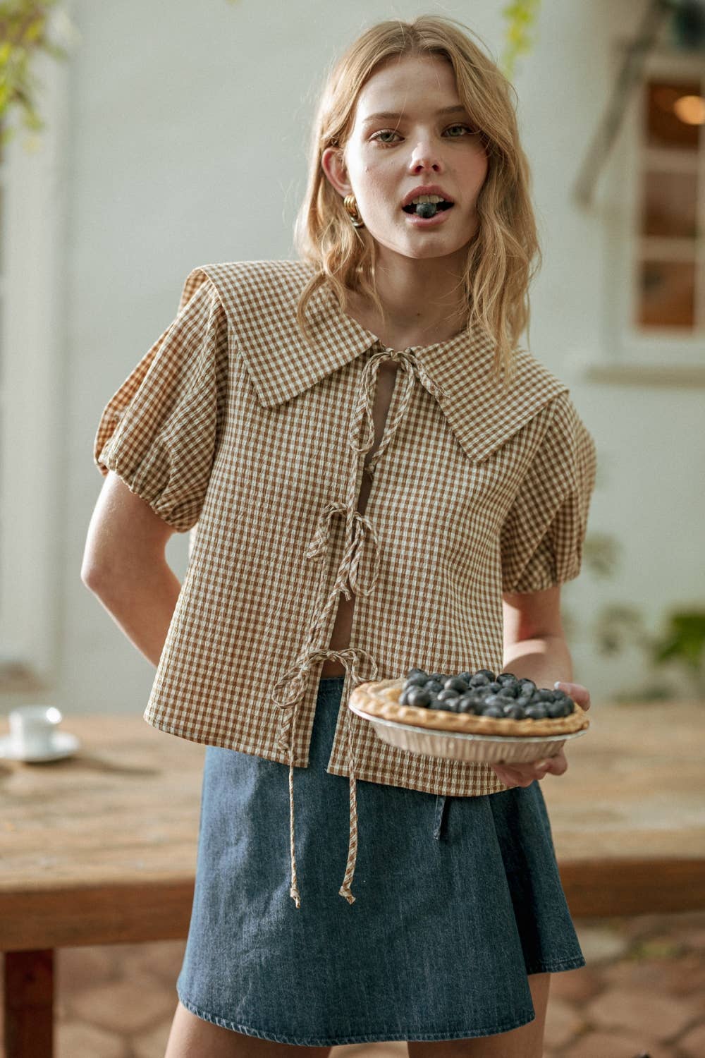 Chambray Denim Skort