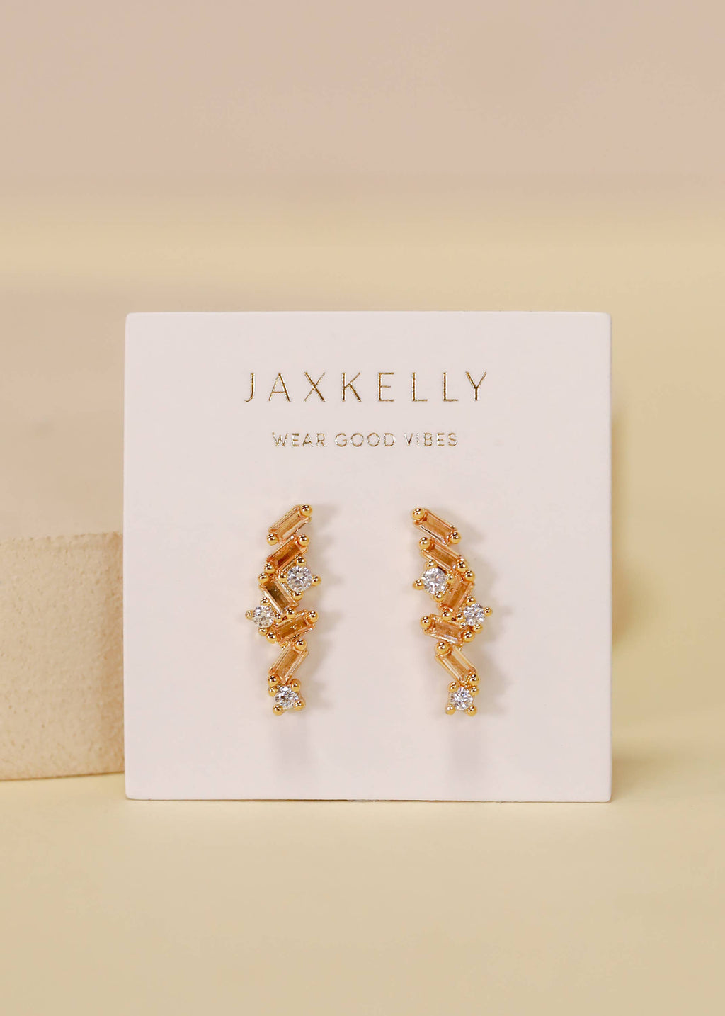Cascading Baguette Drop Gold Ohrringe von JaxKelly
