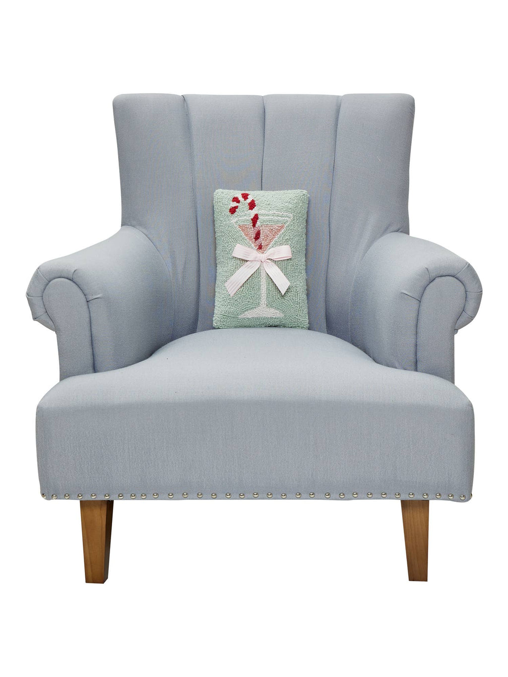 Gingham Bow Martini Glashaken-Kissen