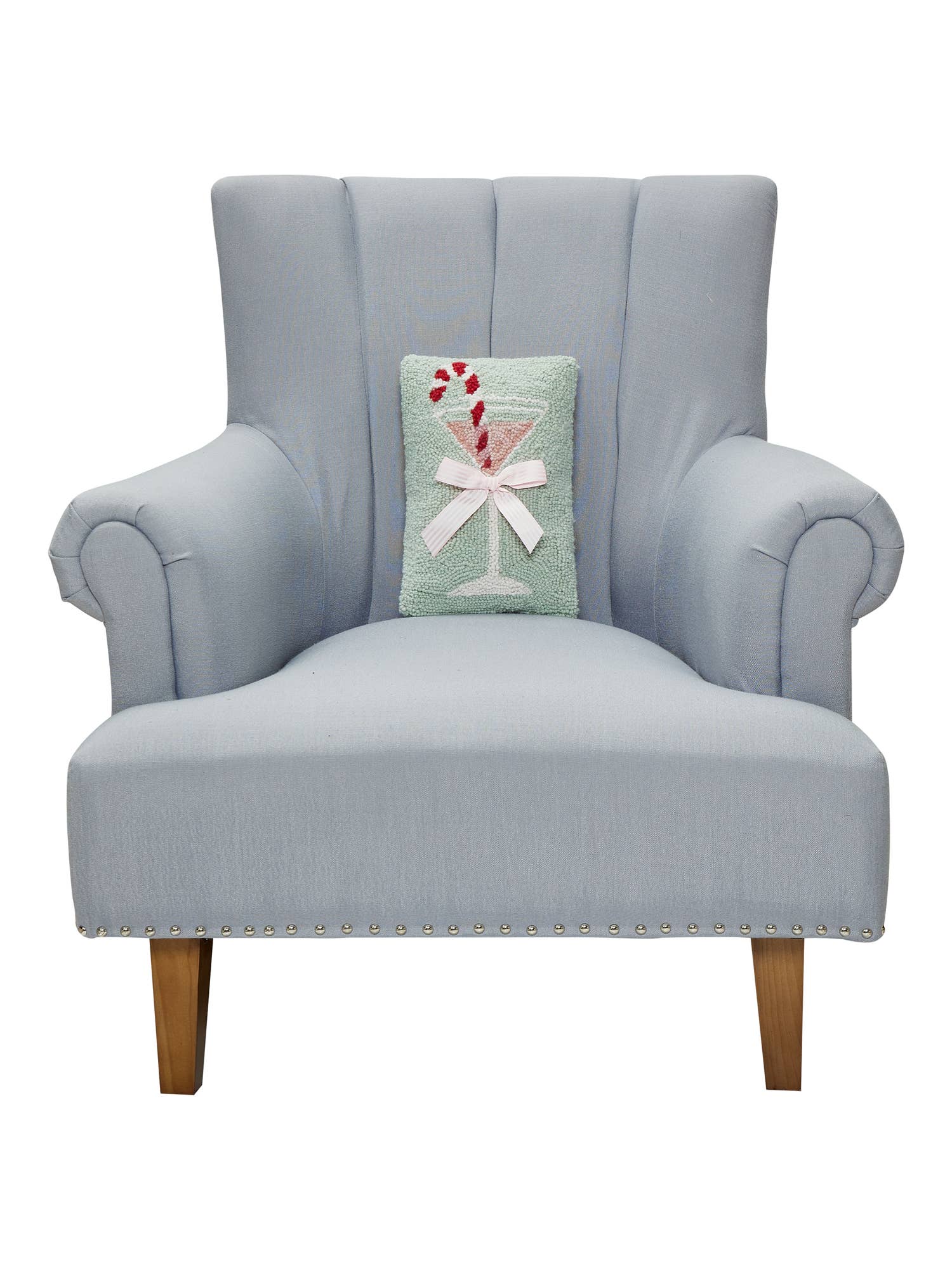 Gingham Bow Martini Glashaken-Kissen