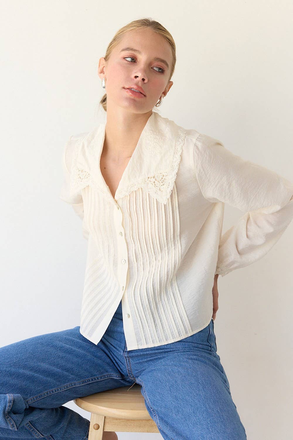 Seemann Pintuck Blouse