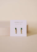 Mini Baguette Drop Ohrringe in Emerald von JaxKelly