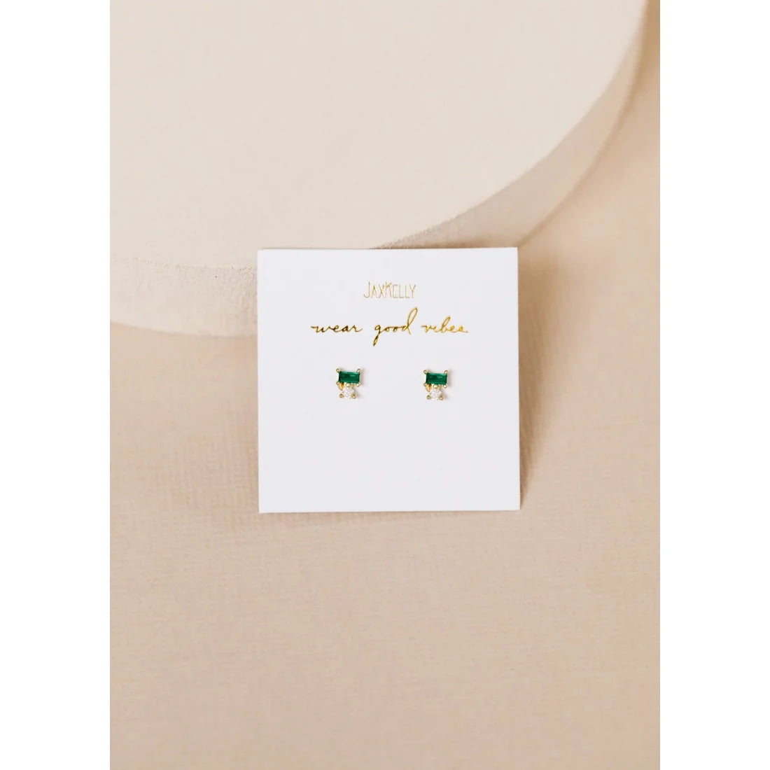 Emerald Double Stud Stack Ohrringe von JaxKelly
