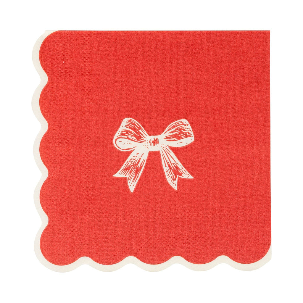 Rot/Gold Bow Cocktail Napkin von My Mind's Eye