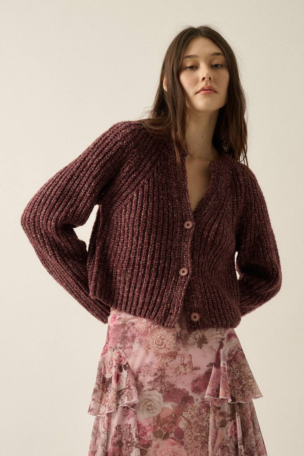Konfetti-Knopffront Cardigan Pullover