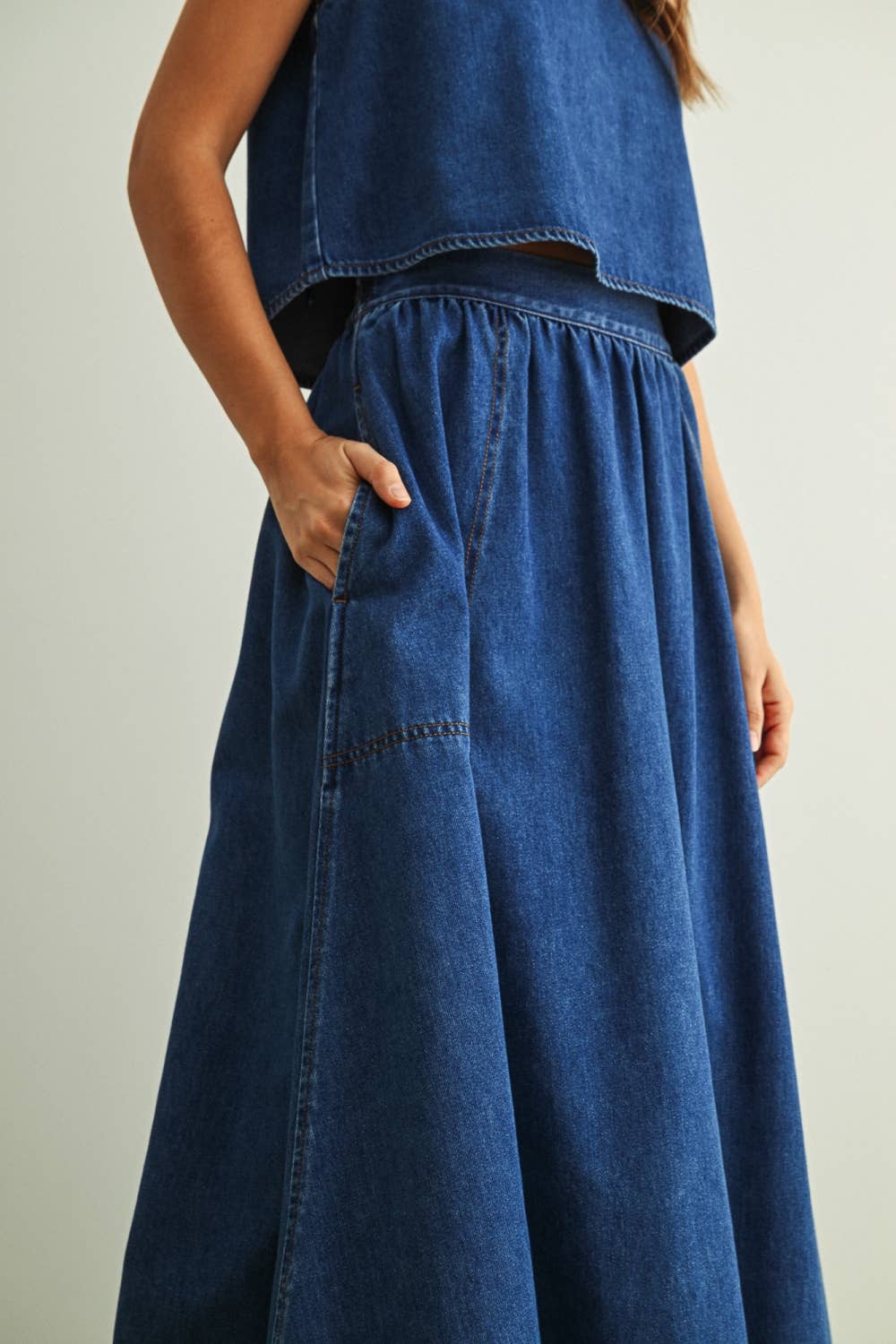 Soft Denim A Line Rock mit Pocket