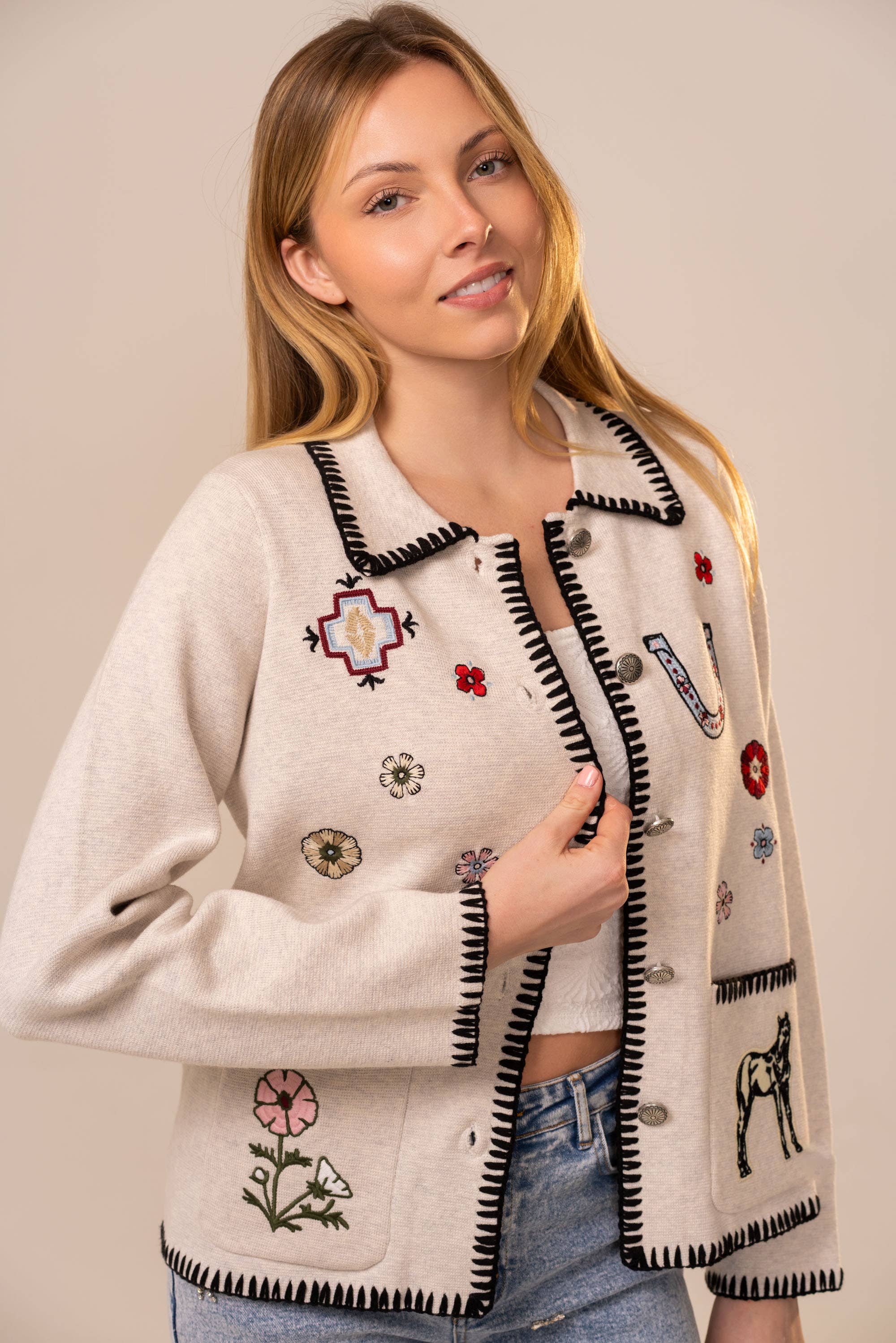 Ship Stitch Emsticked Cardigan