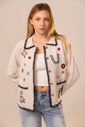 Ship Stitch Emsticked Cardigan