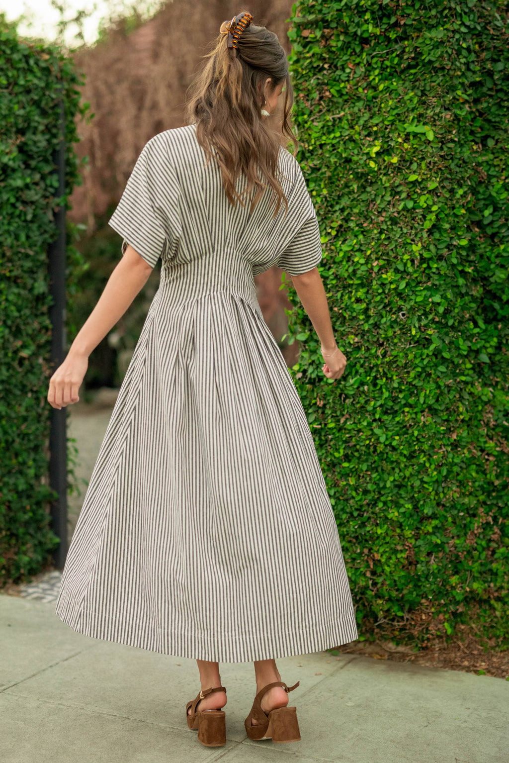 Striped Buttondown Shirt Kleid