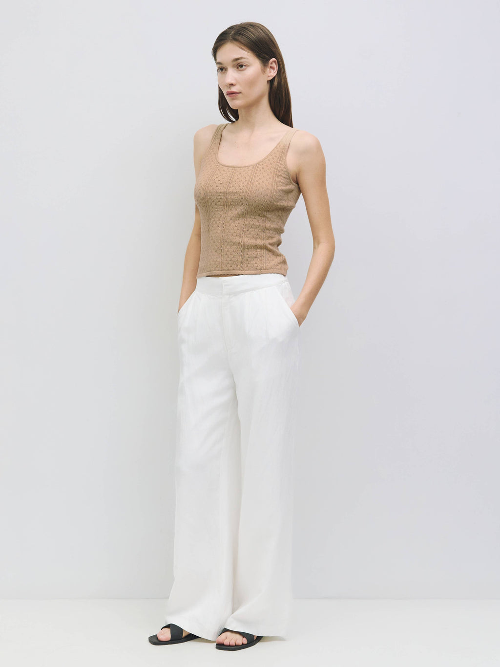 Knit Pointelle Tanktop von All Row