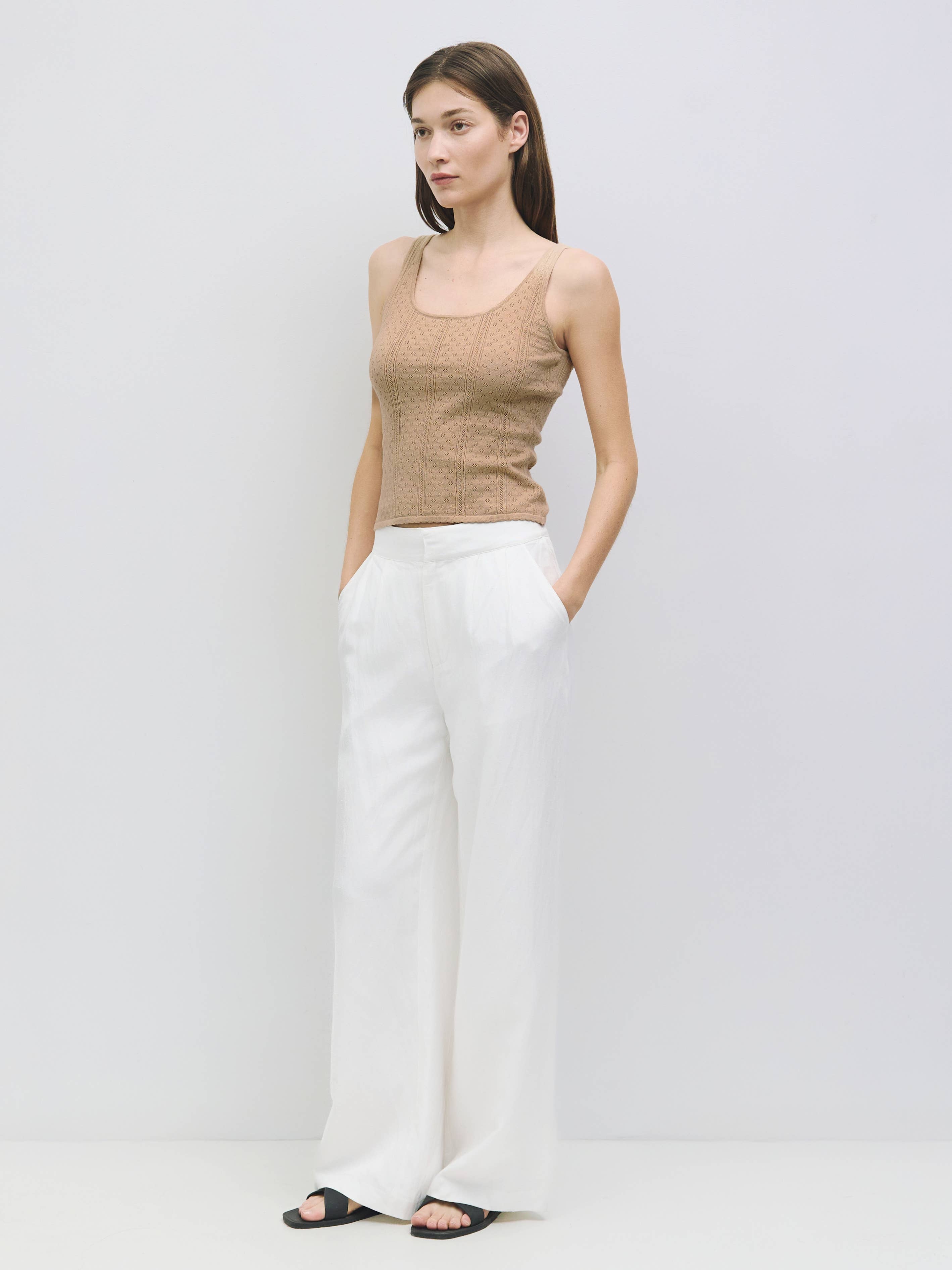 Knit Pointelle Tanktop von All Row