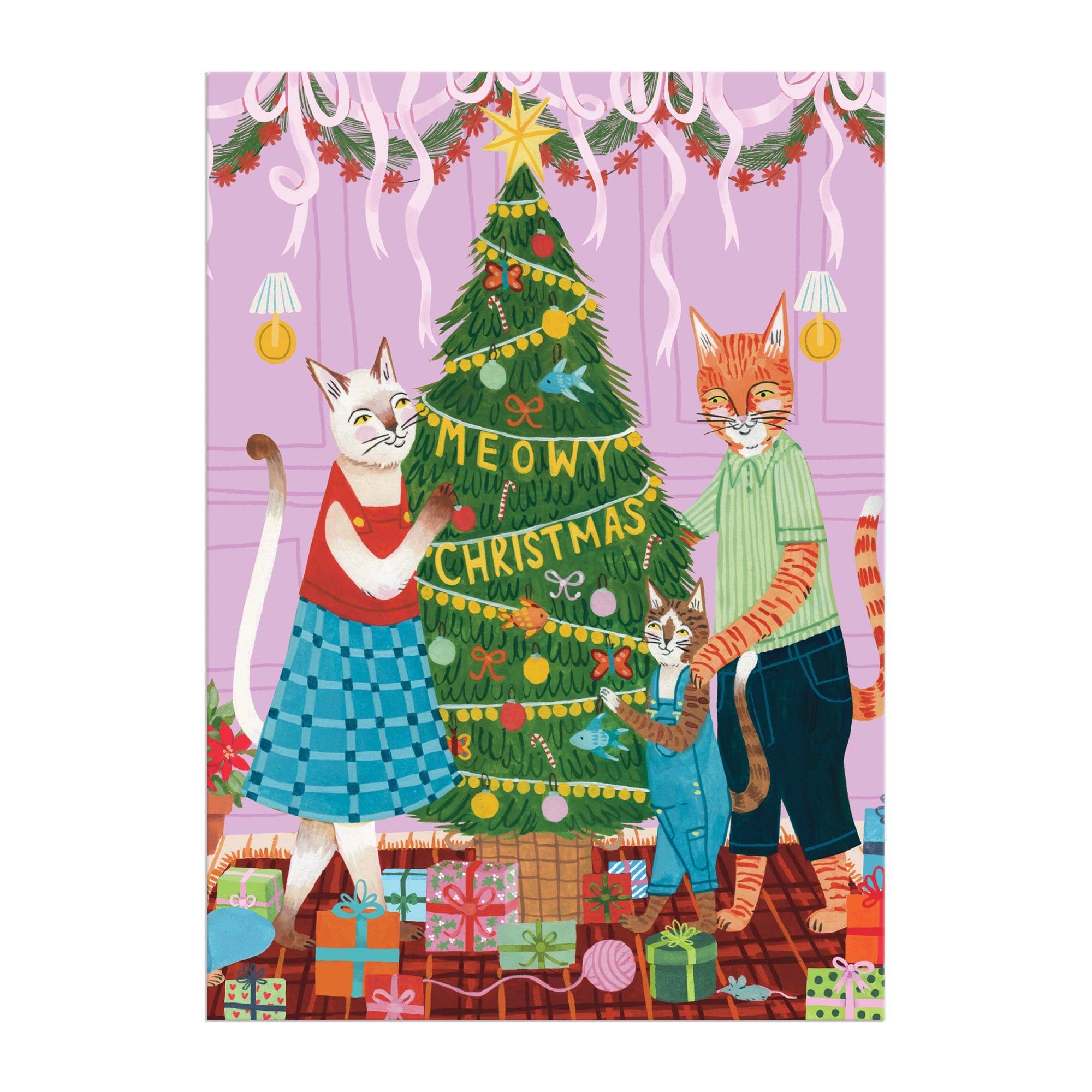 Meowy Weihnachtsgrüße Karten Puzzle