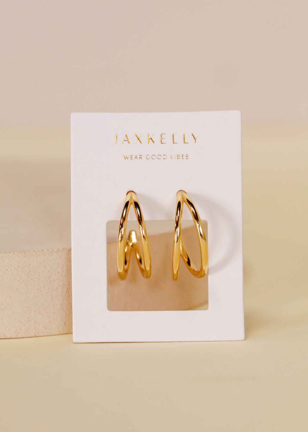 Illusion Double Hoop Gold Ohrringe von JaxKelly