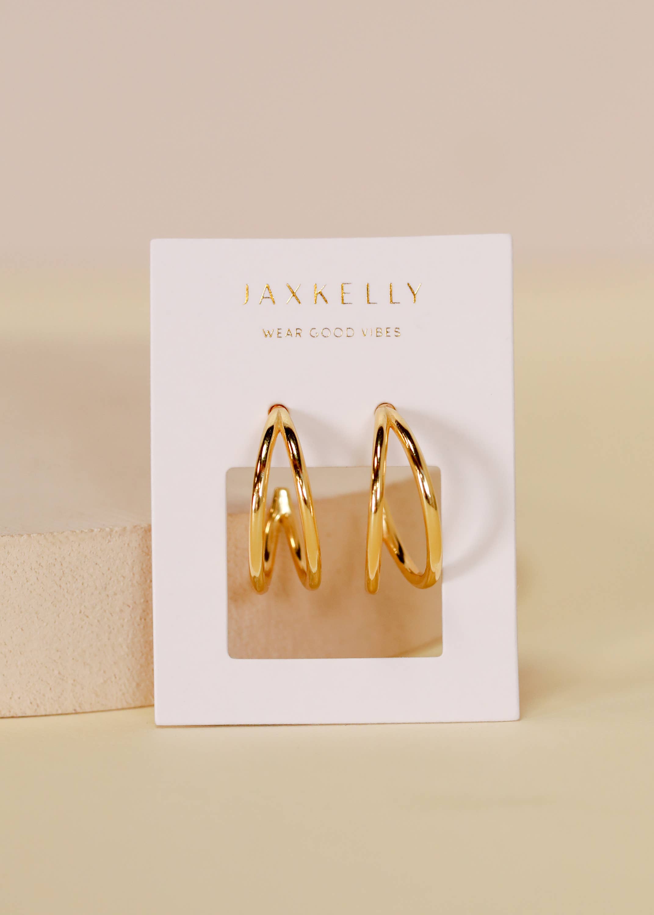 Illusion Double Hoop Gold Ohrringe von JaxKelly