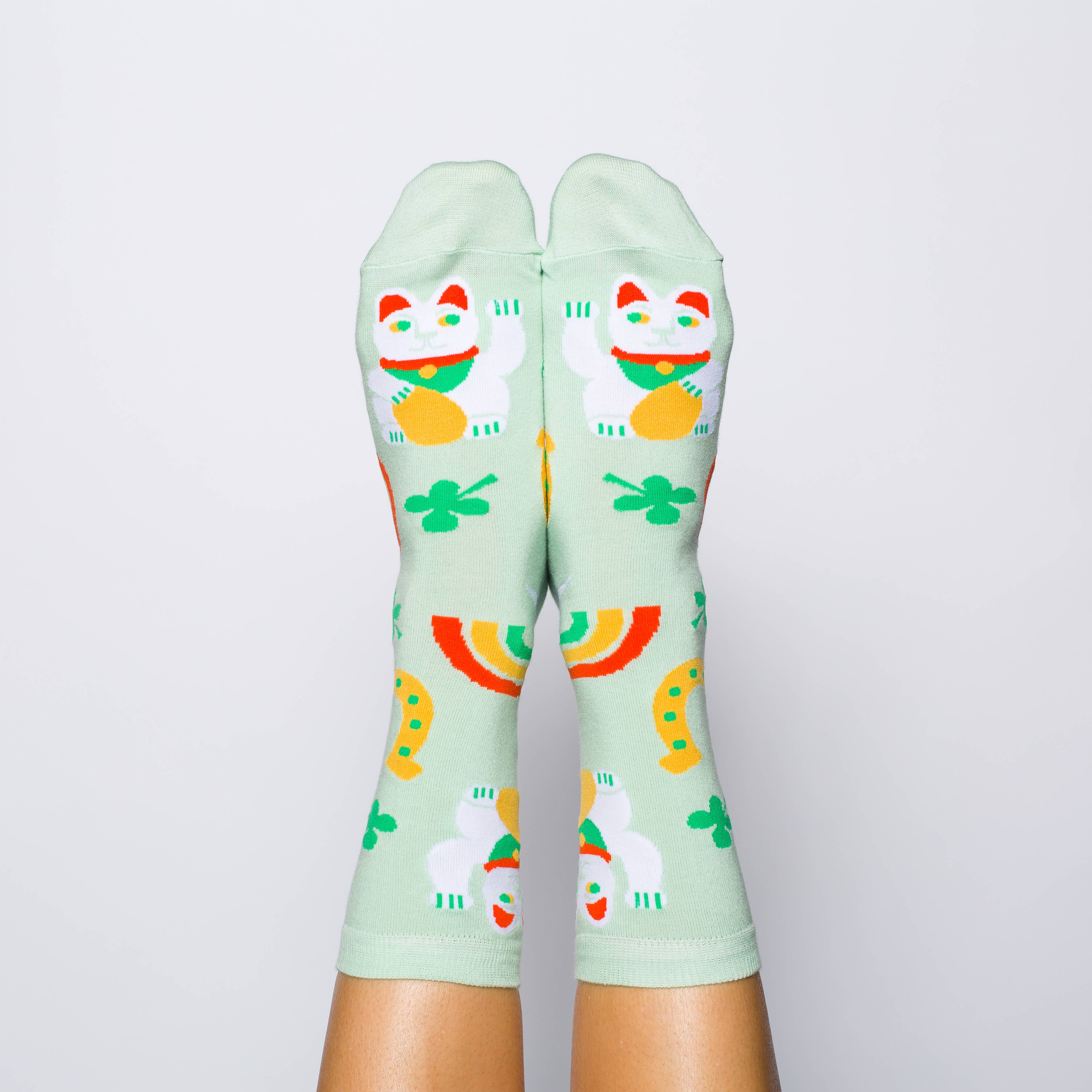 Lucky Cat & Clover Crew Socken von Yellow Owl Workshop