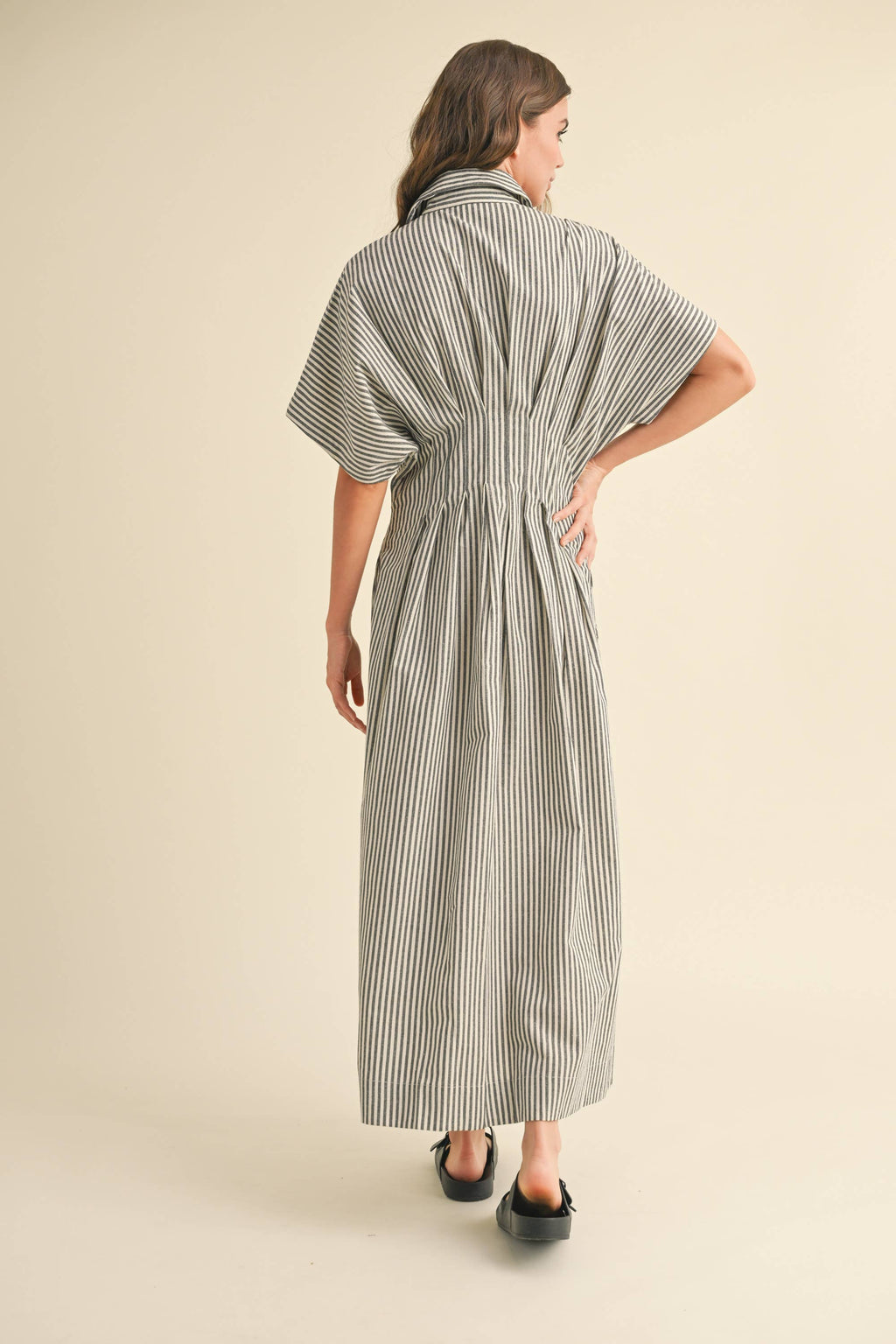 Striped Buttondown Shirt Kleid