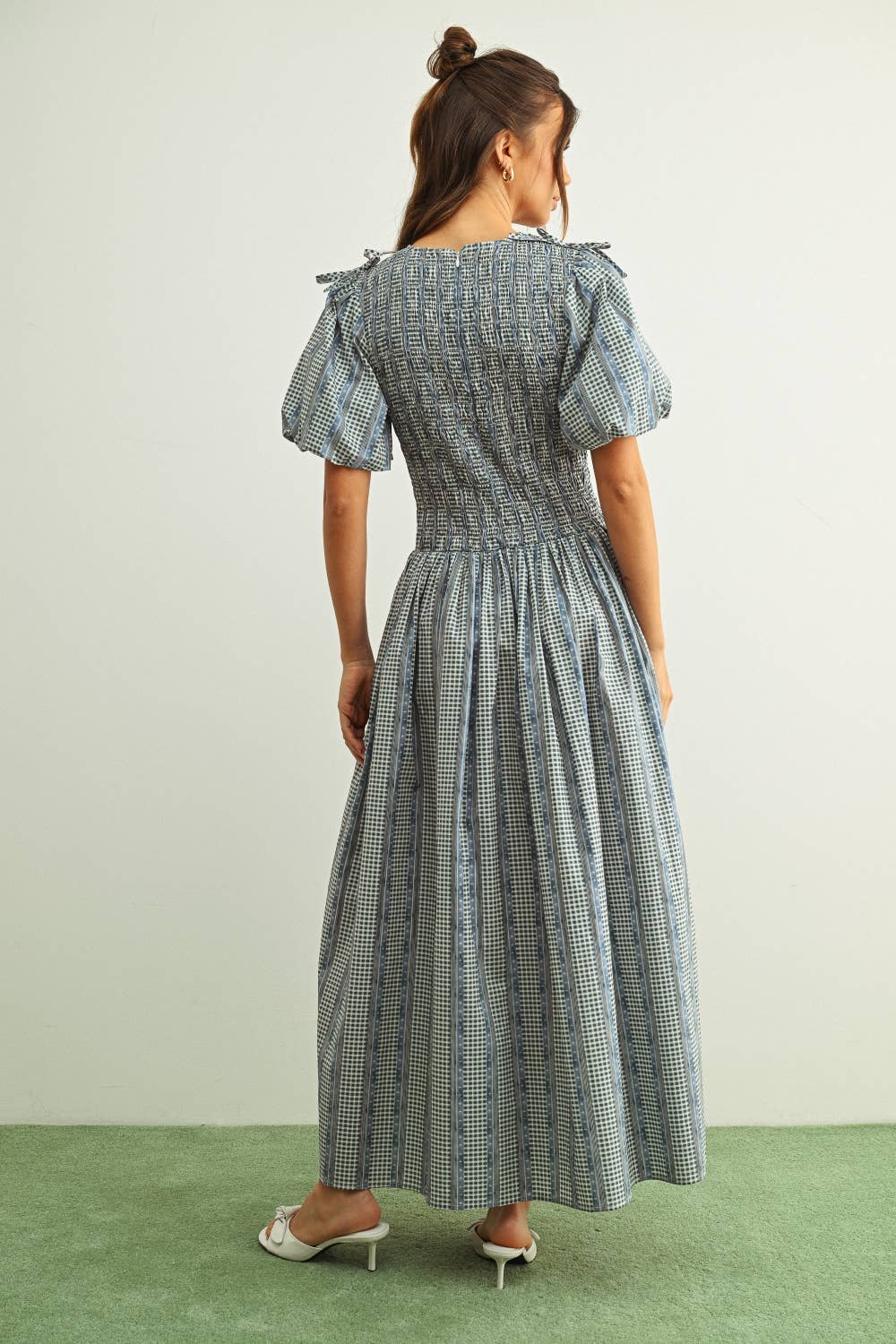 Blumen Print mit Puff Sleeve Dress