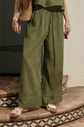 Gestreifter Druck Straight Wide Leg Hose
