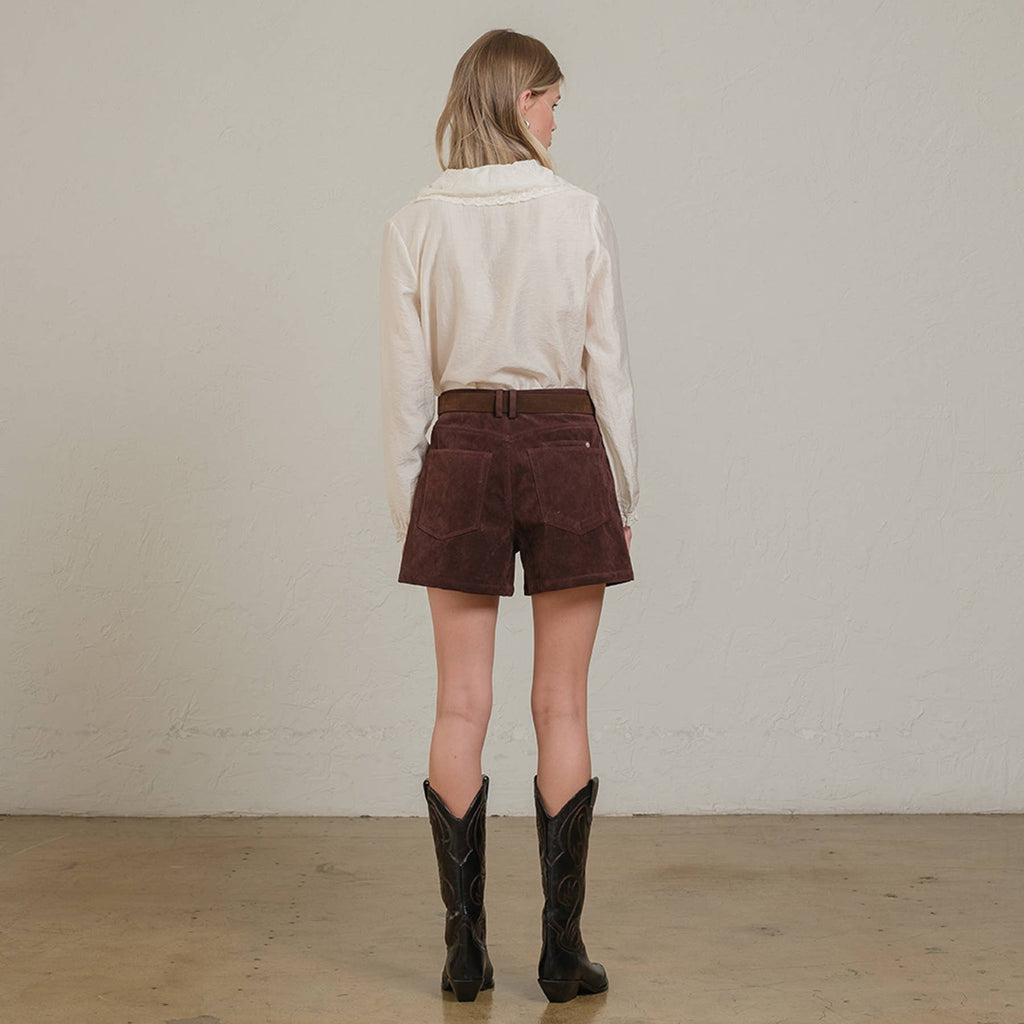 Suede High-Rise Shorts