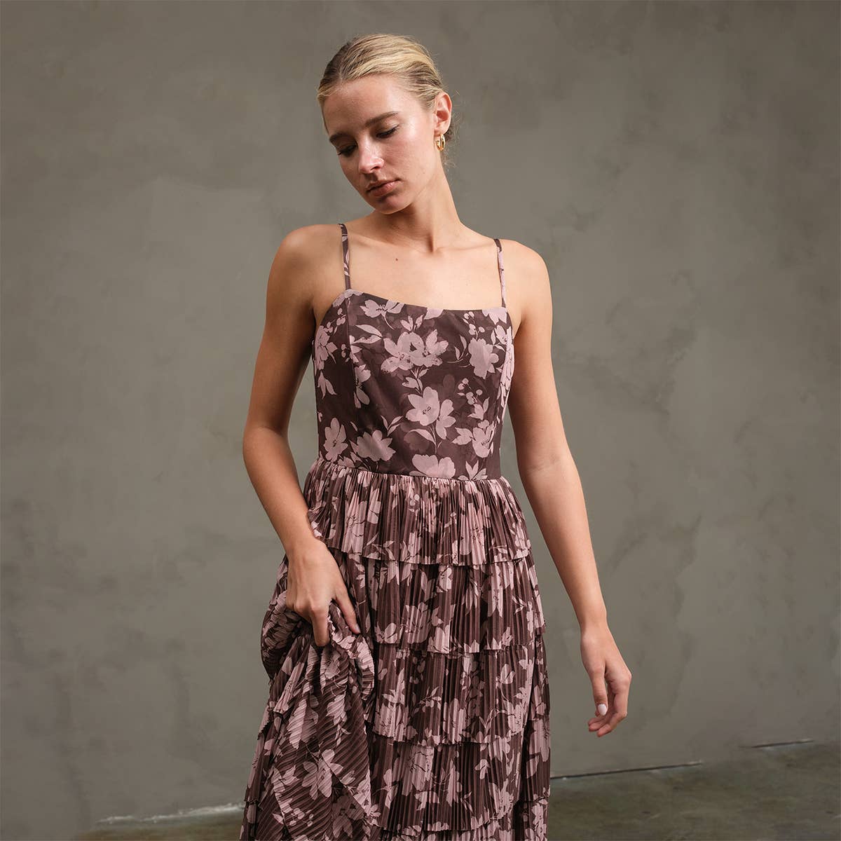Blume Mesh Drucked Tier Dress