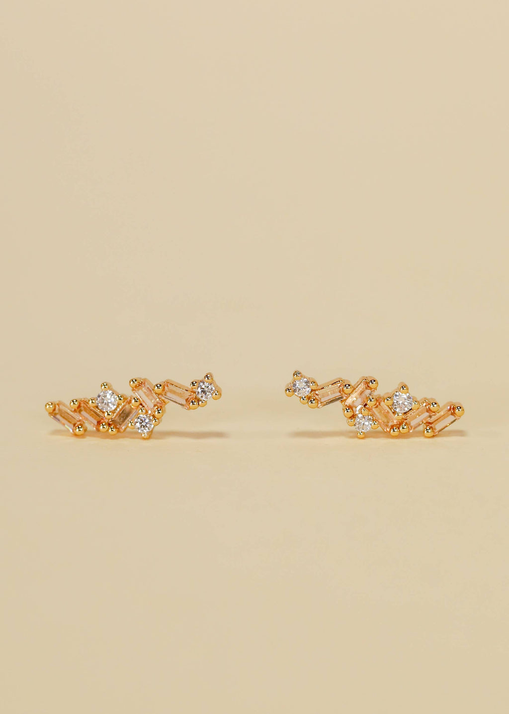 Cascading Baguette Drop Gold Ohrringe von JaxKelly