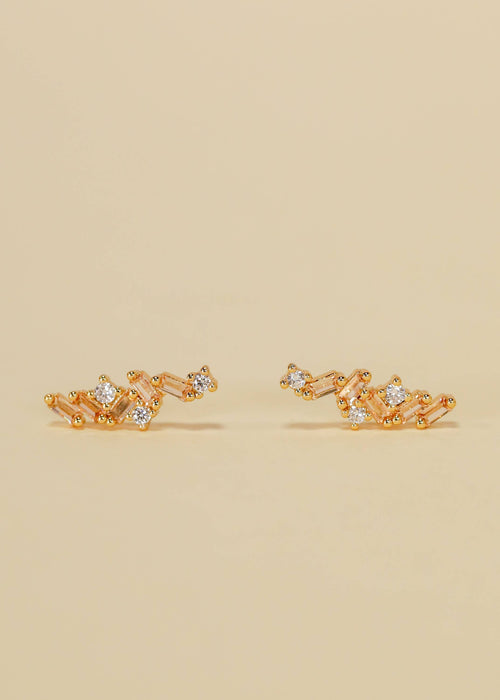 Cascading Baguette Drop Gold Ohrringe von JaxKelly