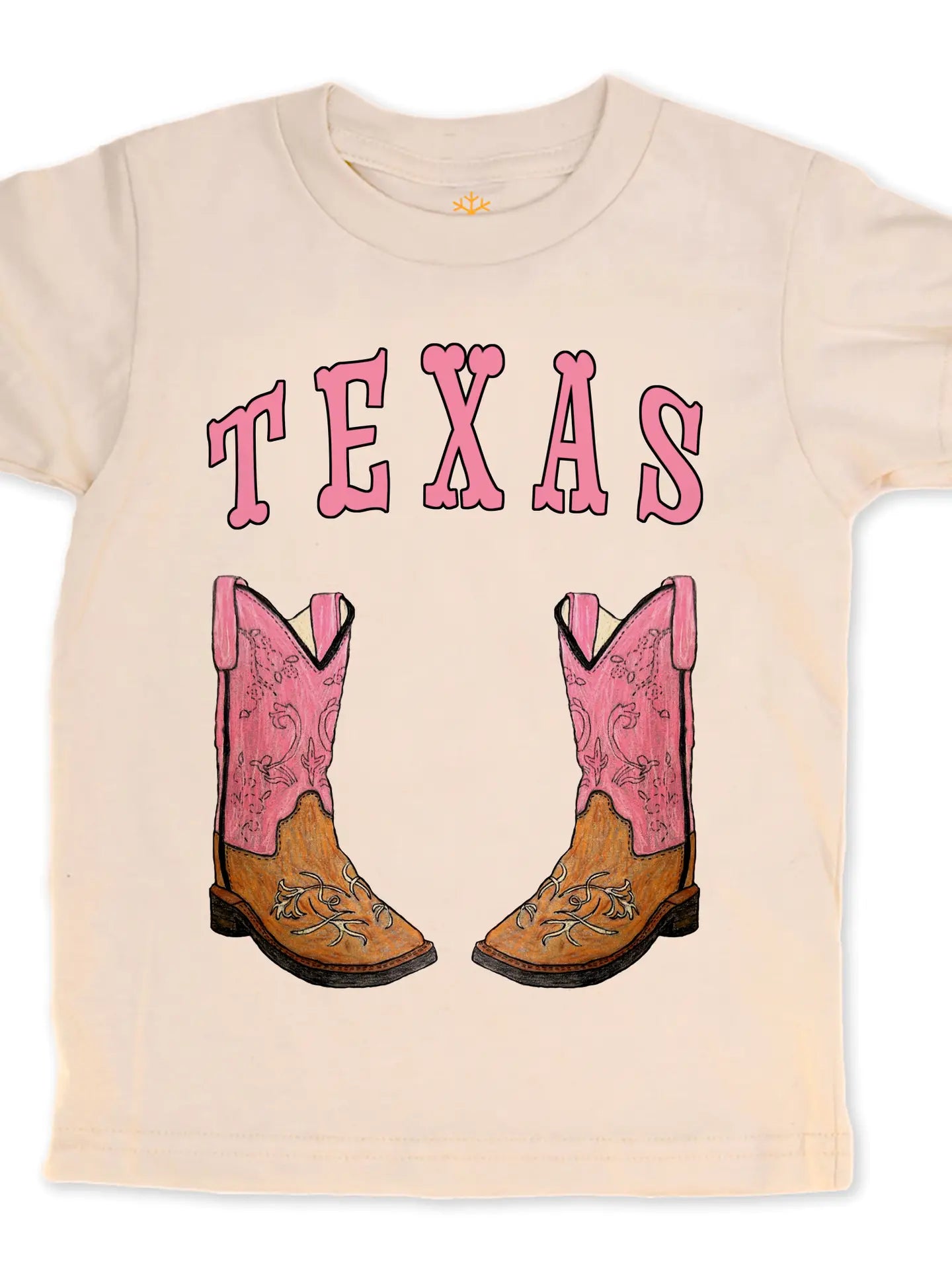 Rosa Texas Stiefel Kinder Tee