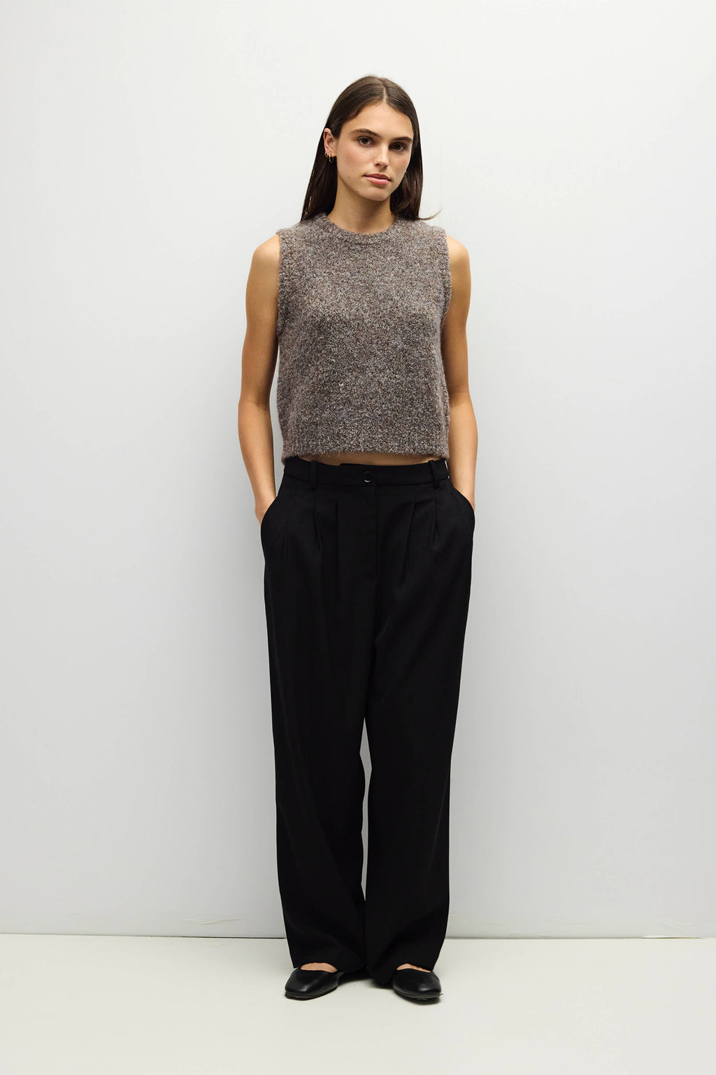 The Skyla Top | Boucle Knit Sweater Vest von Mod Ref