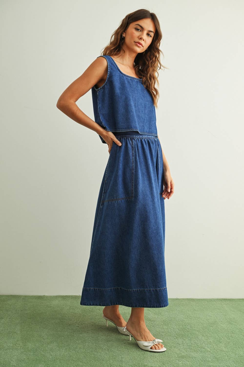 Soft Denim A Line Rock mit Pocket