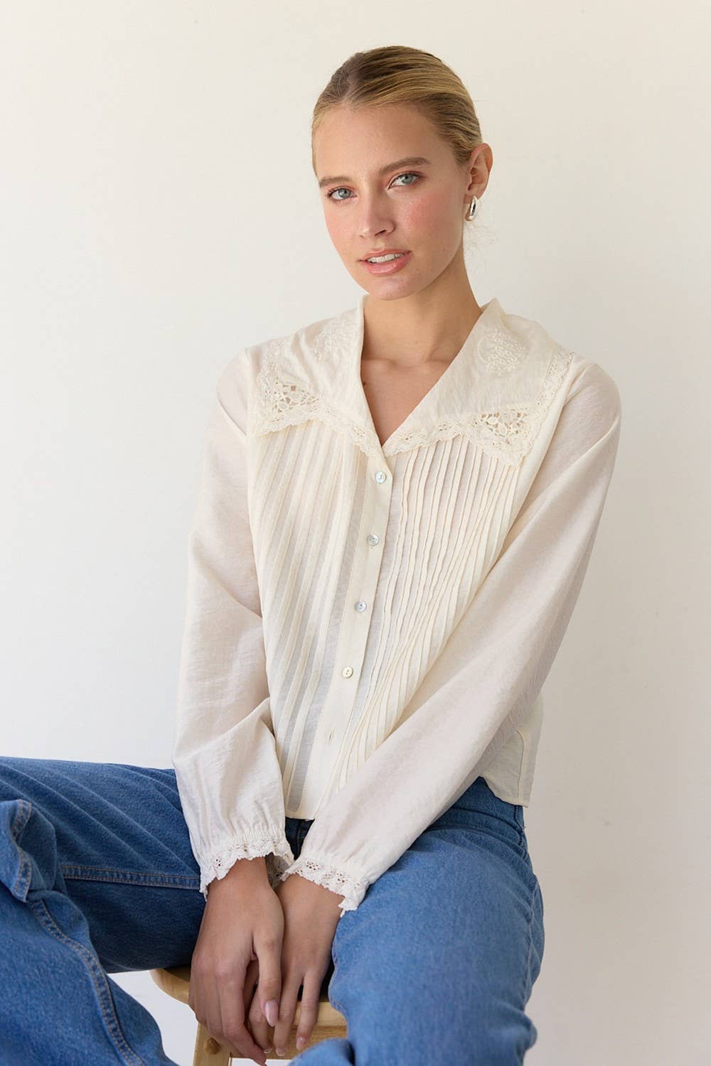 Seemann Pintuck Blouse
