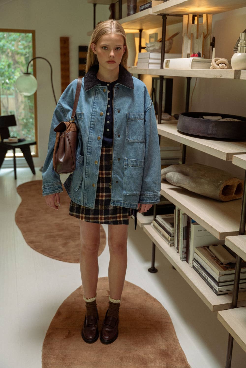Corduroy Collar Denim Utility Jacke