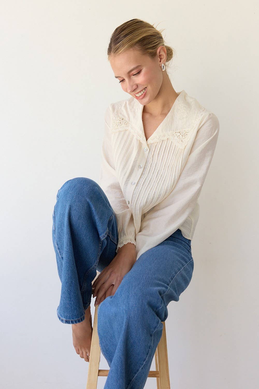 Seemann Pintuck Blouse