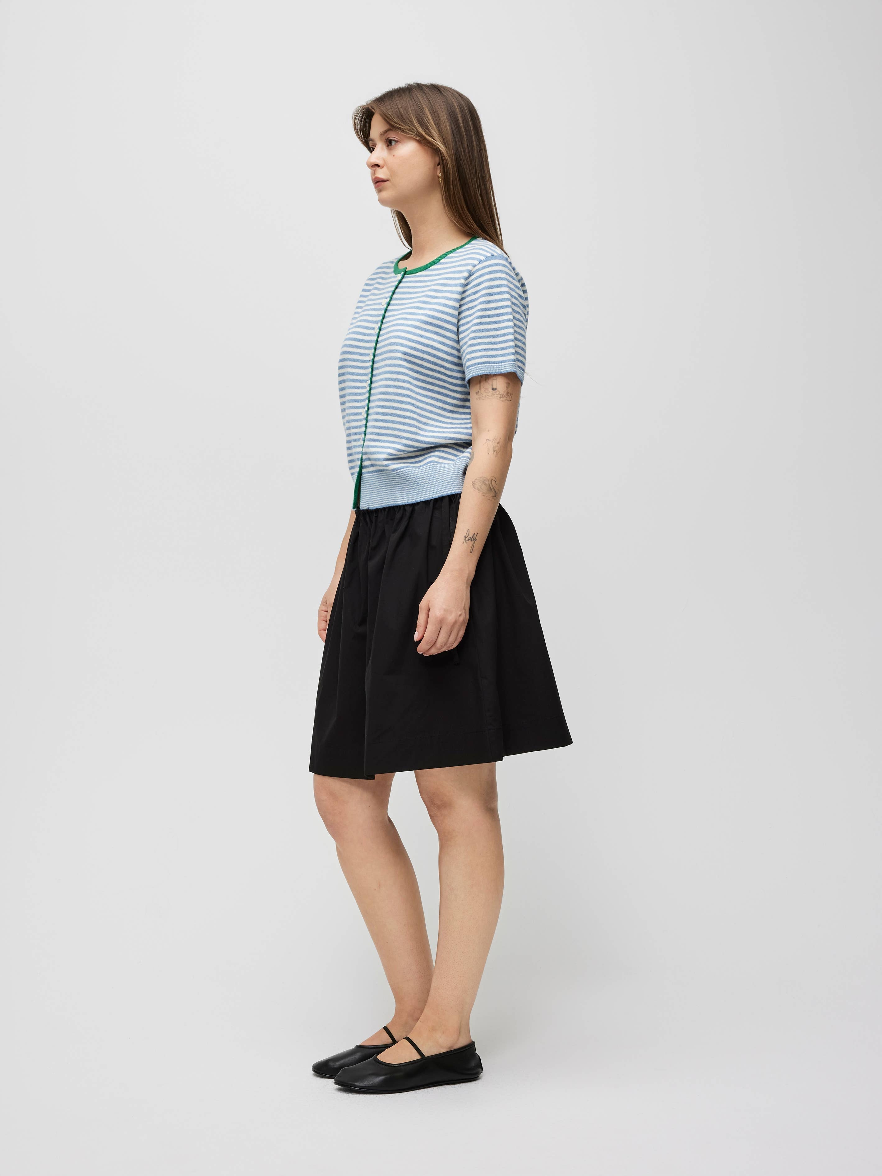 The Faye Cardigan | Striped Kurzarm Cardigan von Mod Ref