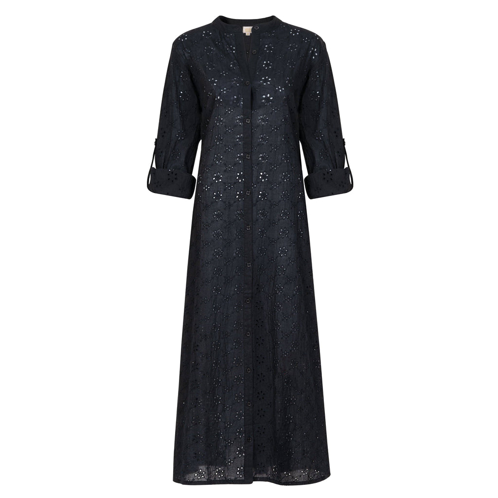 Schwarz Eyelet Swizzle Dress von Sunshine Tienda
