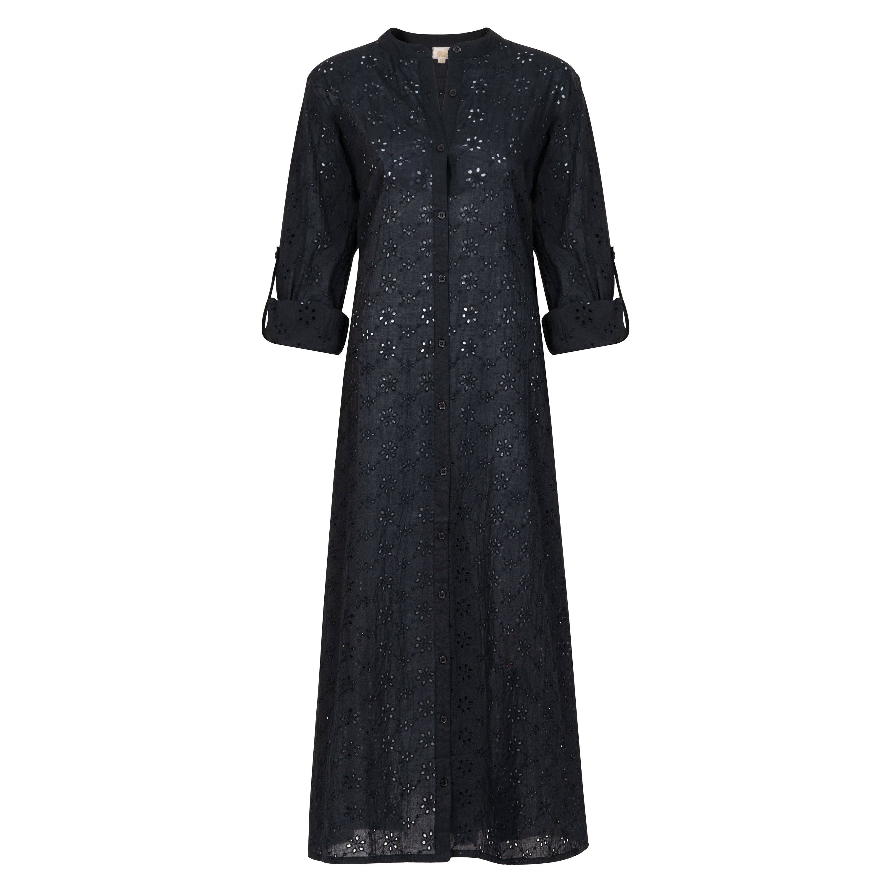 Schwarz Eyelet Swizzle Dress von Sunshine Tienda