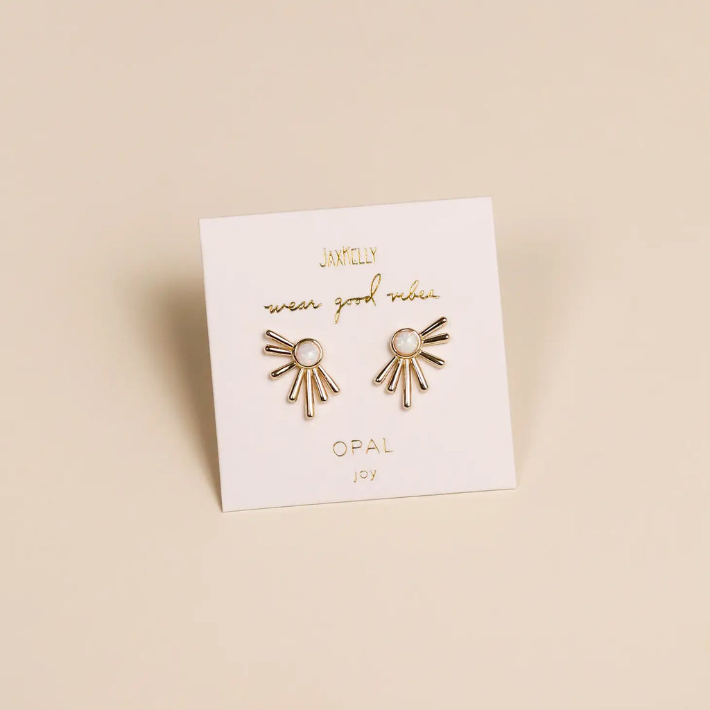 Weiß Opal Sun Ray Ohrringe von JaxKelly