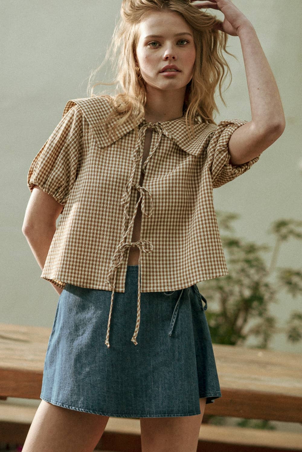 Chambray Denim Skort
