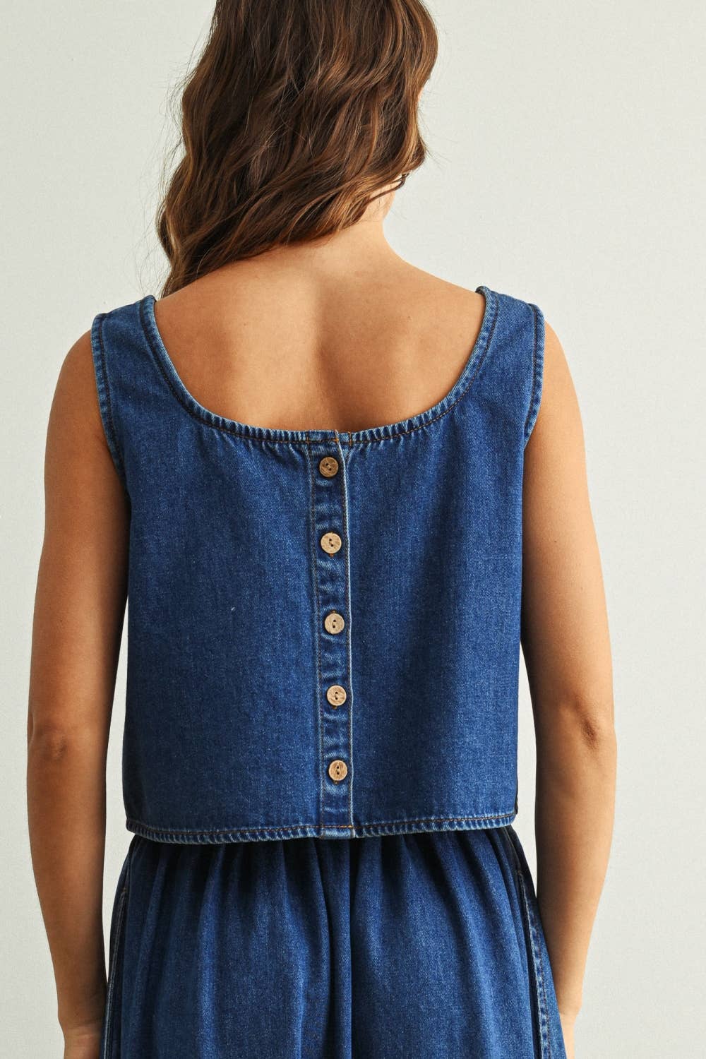Soft Denim Ärmellos Top