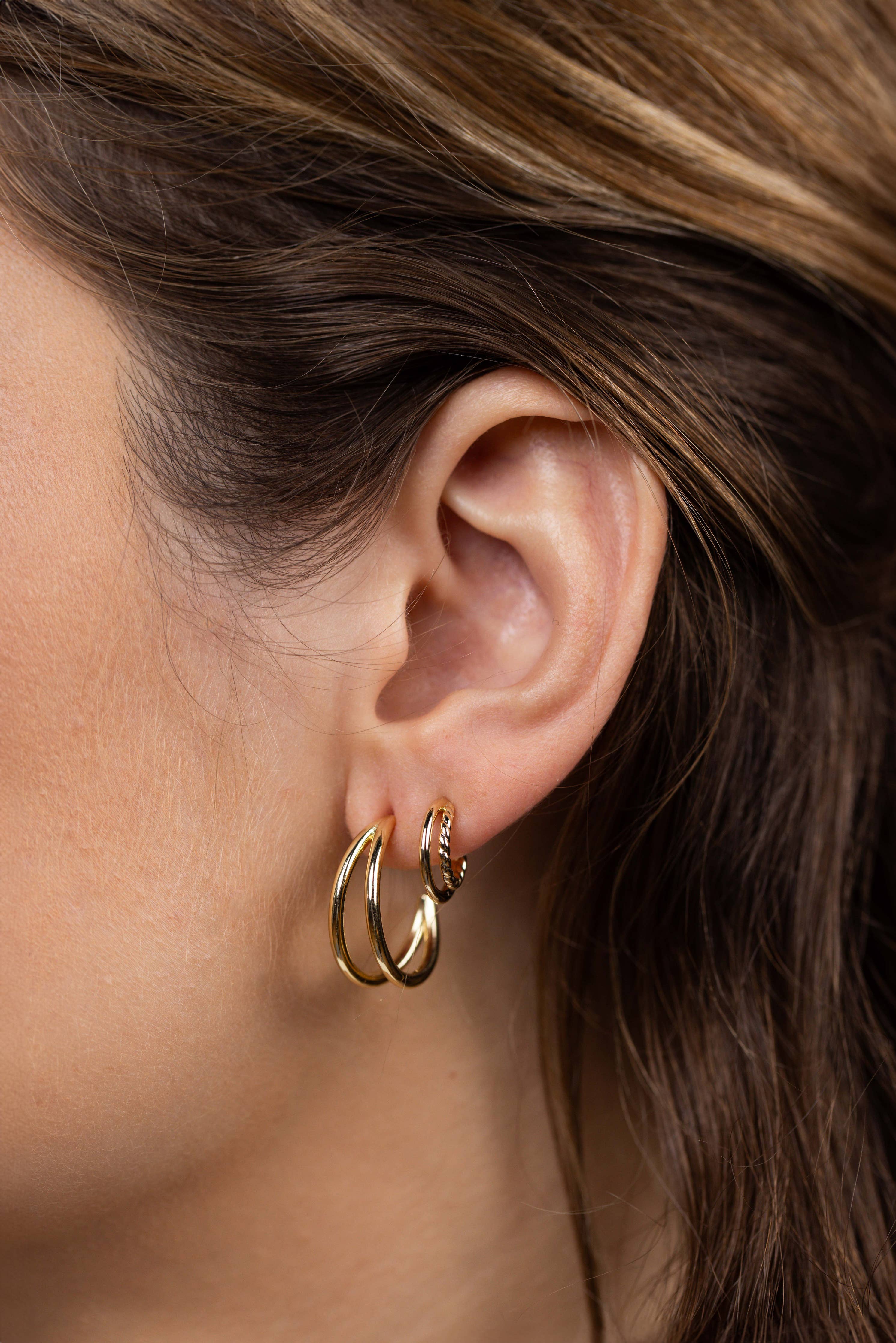 Illusion Double Hoop Gold Ohrringe von JaxKelly