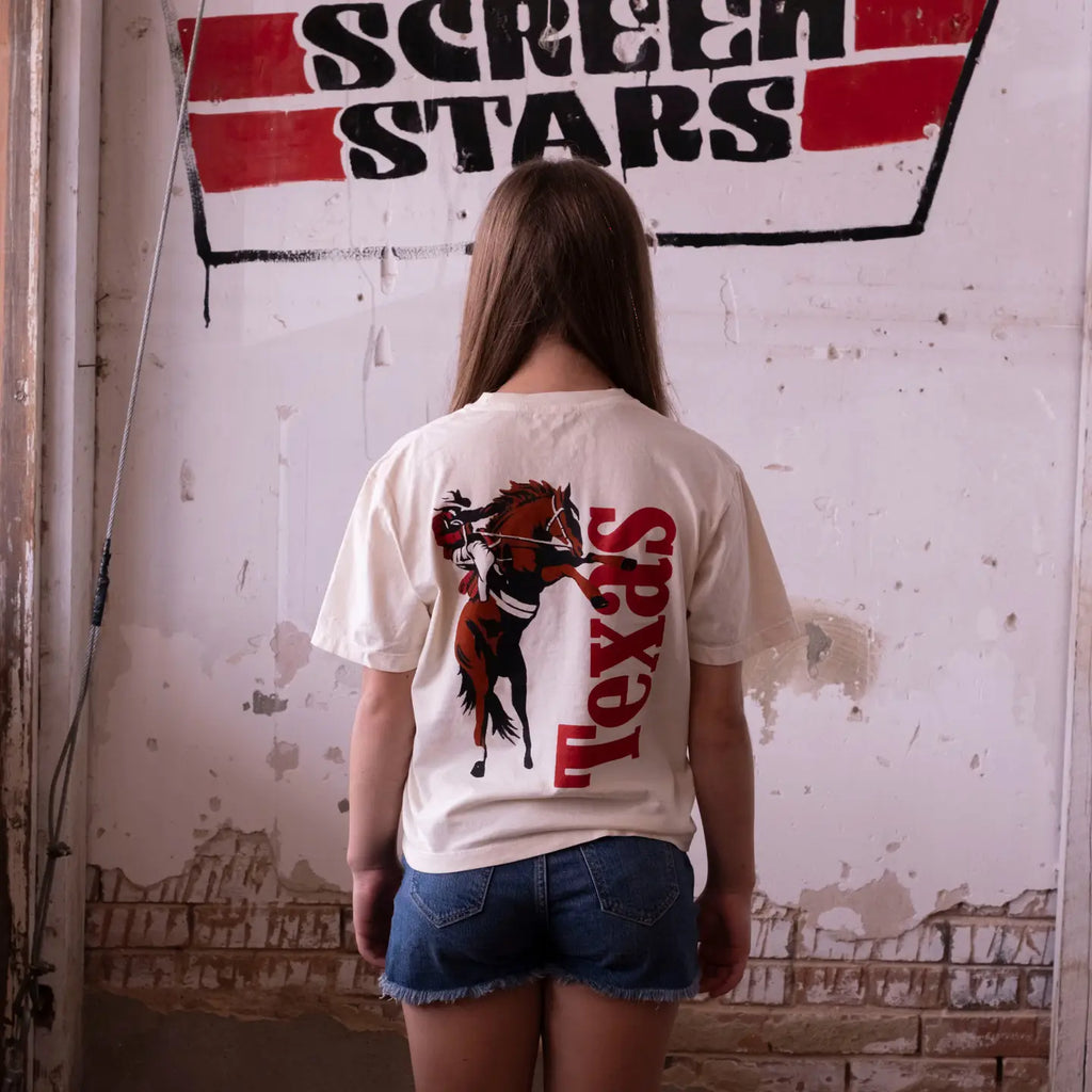 Texas ICON Crop Top T-Shirt in Elfenbein