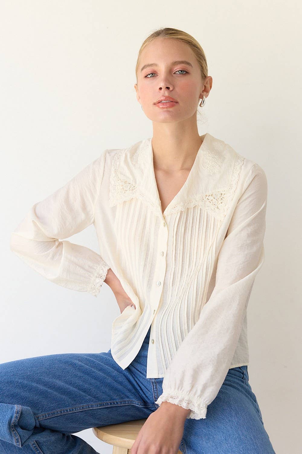Seemann Pintuck Blouse