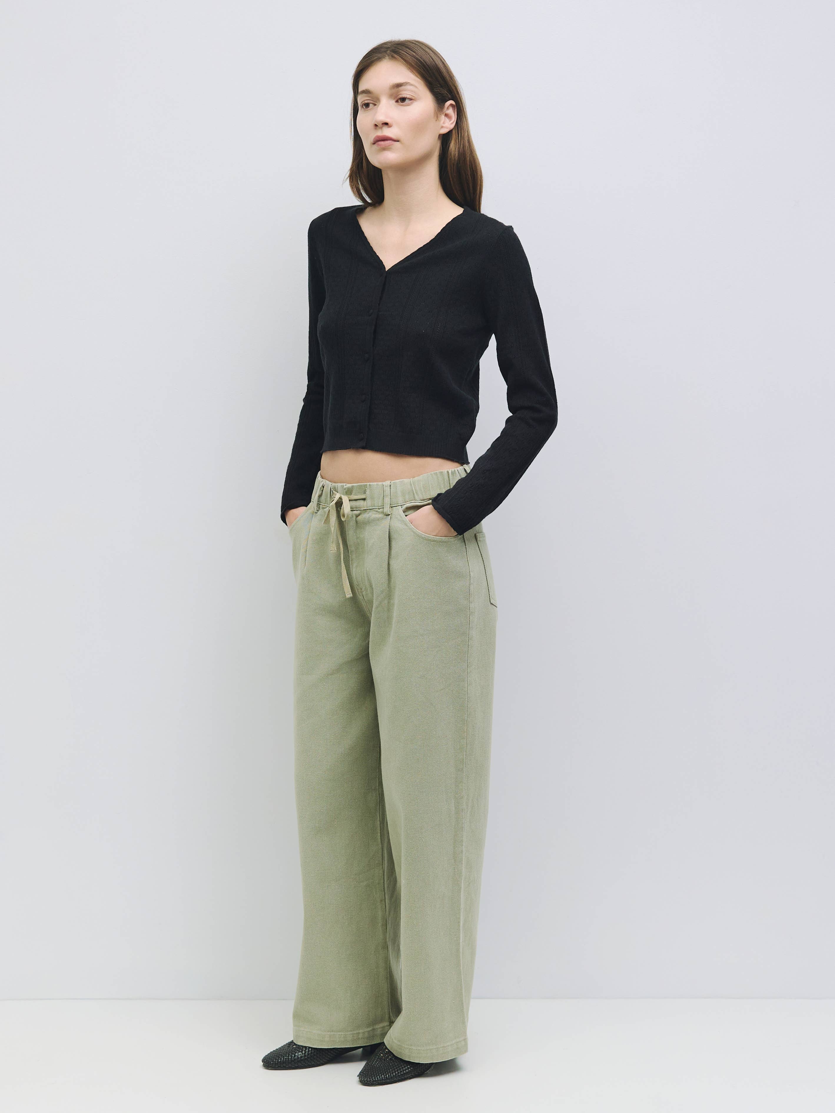 Knit Pointelle Cardigan Top von All Row